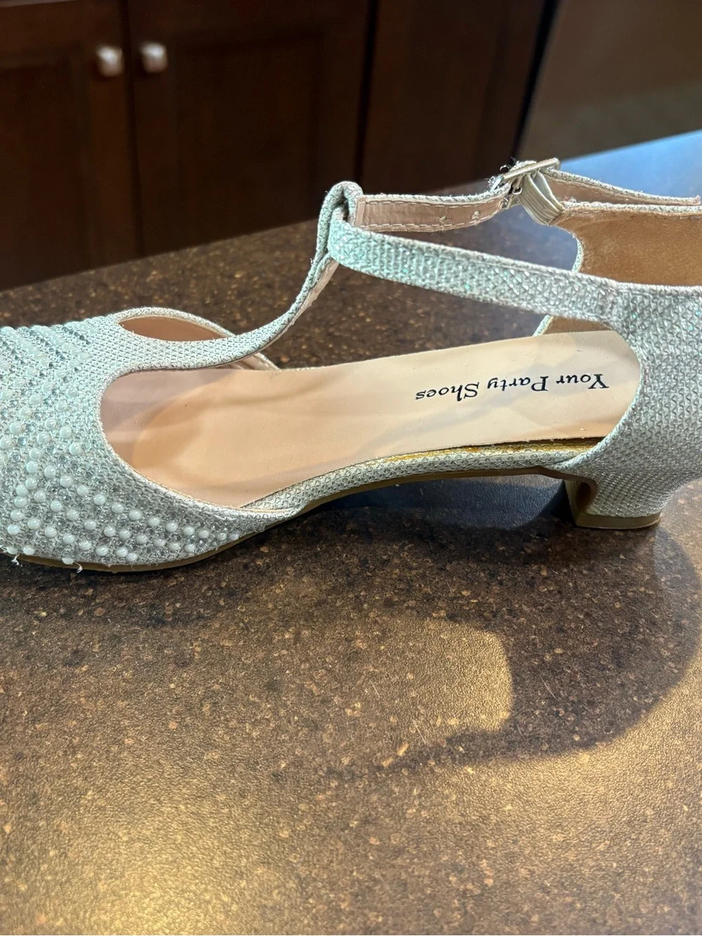 Girls pageant/dress shoes. 1 1/2 in heel. Your Party Shoes Brand.
